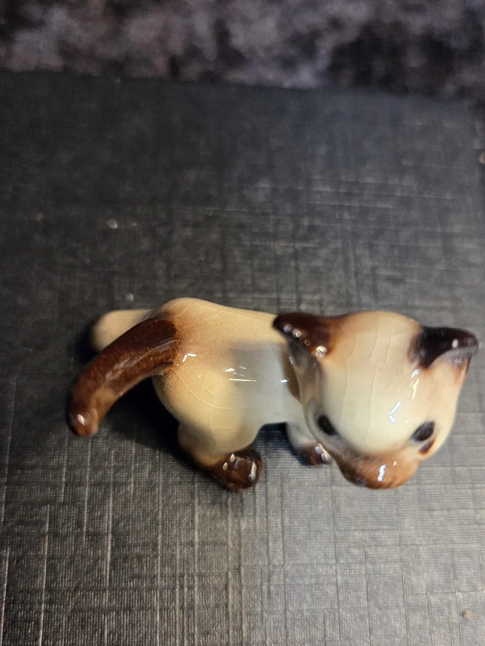 VTG Hagen Renaker Siamese Tom Cat Glazed Ceramic Figurine Blue Eyes #2